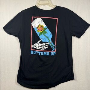 dk active Black Short Sleeve Graphic Tee with Blue Pink Yellow Print